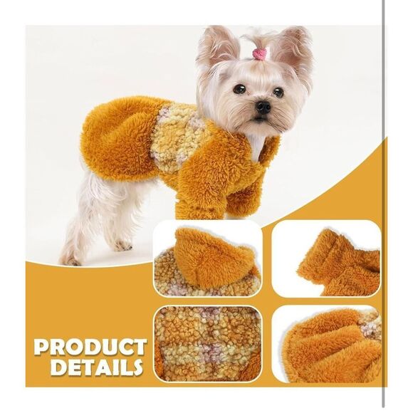 NEW Dog Sweaters Dress Hoodie Fuzzy Fleece Puppy M - Picture 8 of 9